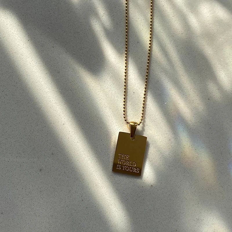Affirmations - Engraved Gold Motivational Tag Necklace - Image 5