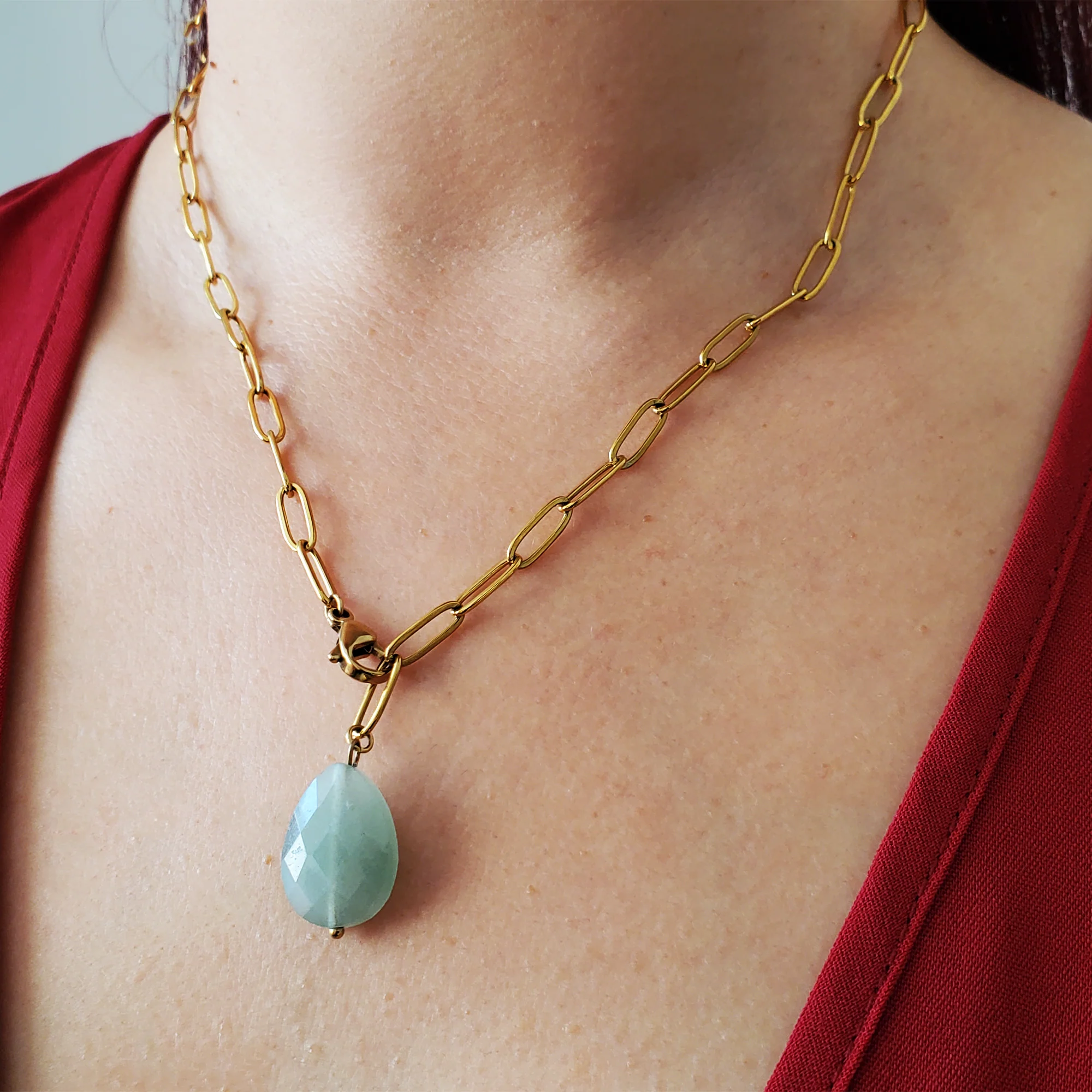 Bright Ideas - Green Agate Necklace Choker - Image 5