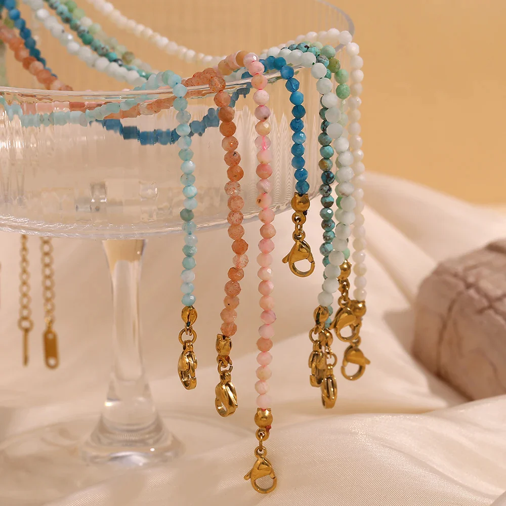 Channel Positivity - Dainty Faced Turquoise Bracelet - Image 4