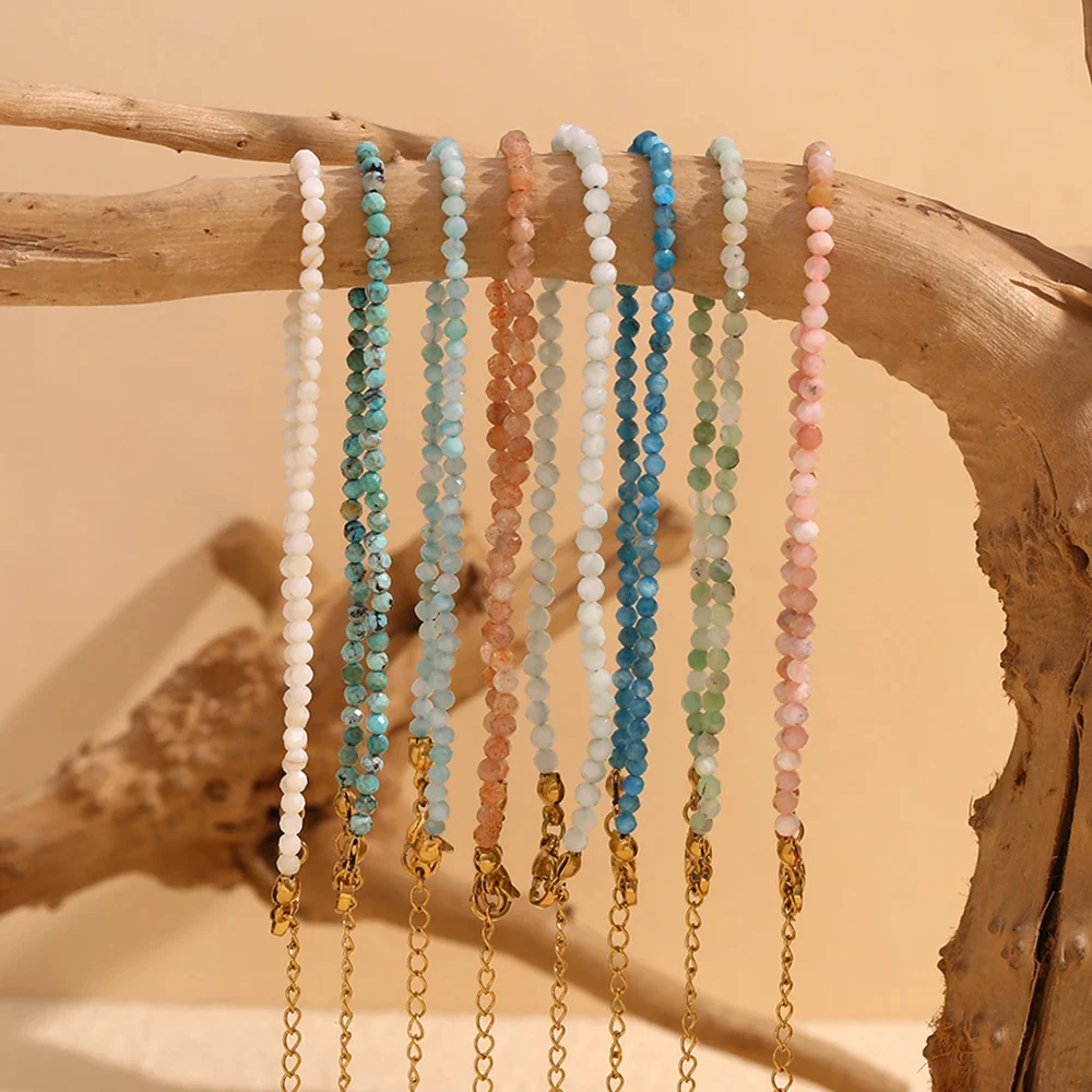 Endurance - Dainty Faceted Green Agate Bracelet - Image 5