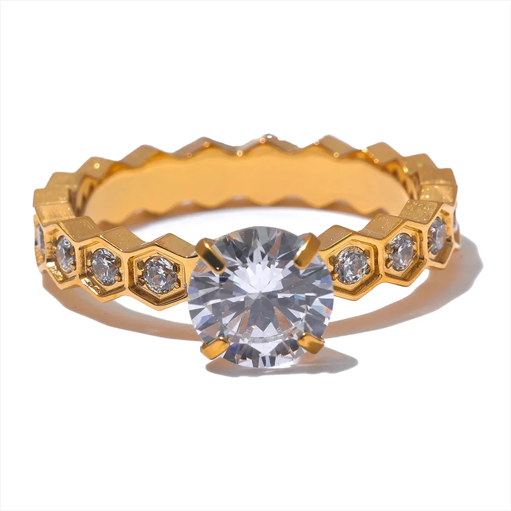 Eternity Ring - Honeycomb Crystal Ring Gold/Silver