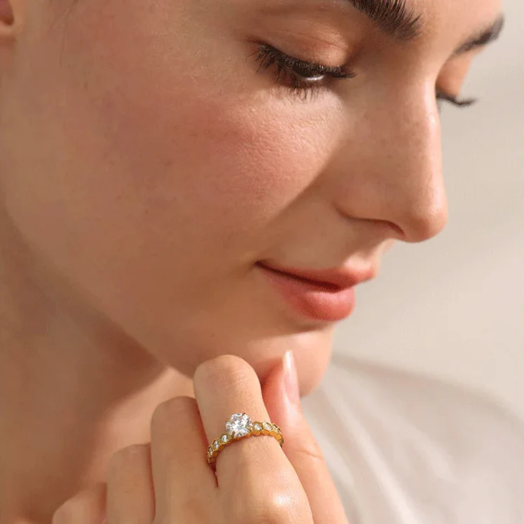 Eternity Ring - Honeycomb Crystal Ring Gold/Silver - Image 2