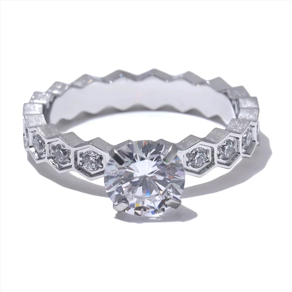 Eternity Ring - Honeycomb Crystal Ring Gold/Silver - Image 4