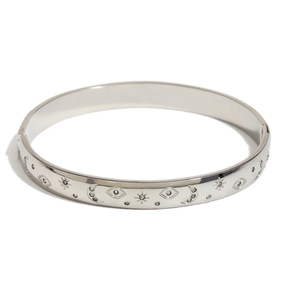 Evil Eye - Gold | Sailver Bangle Bracelet - Image 4