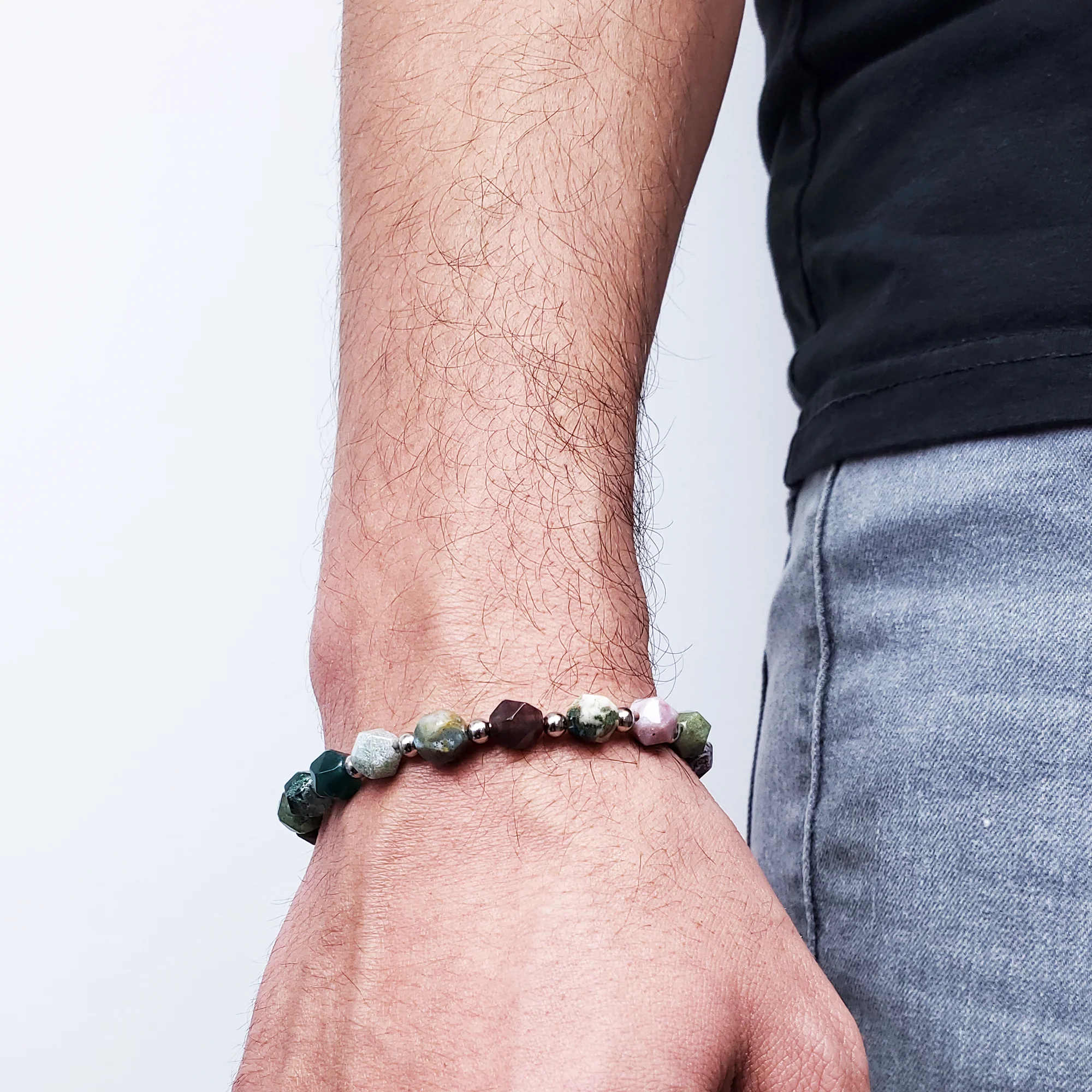 Free Spirit - Indian Agate Bracelet for Men - Image 4
