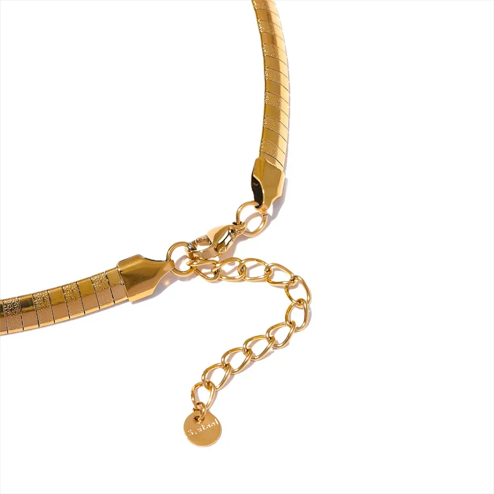 Gold Flat Snake Choker Necklace - Image 4