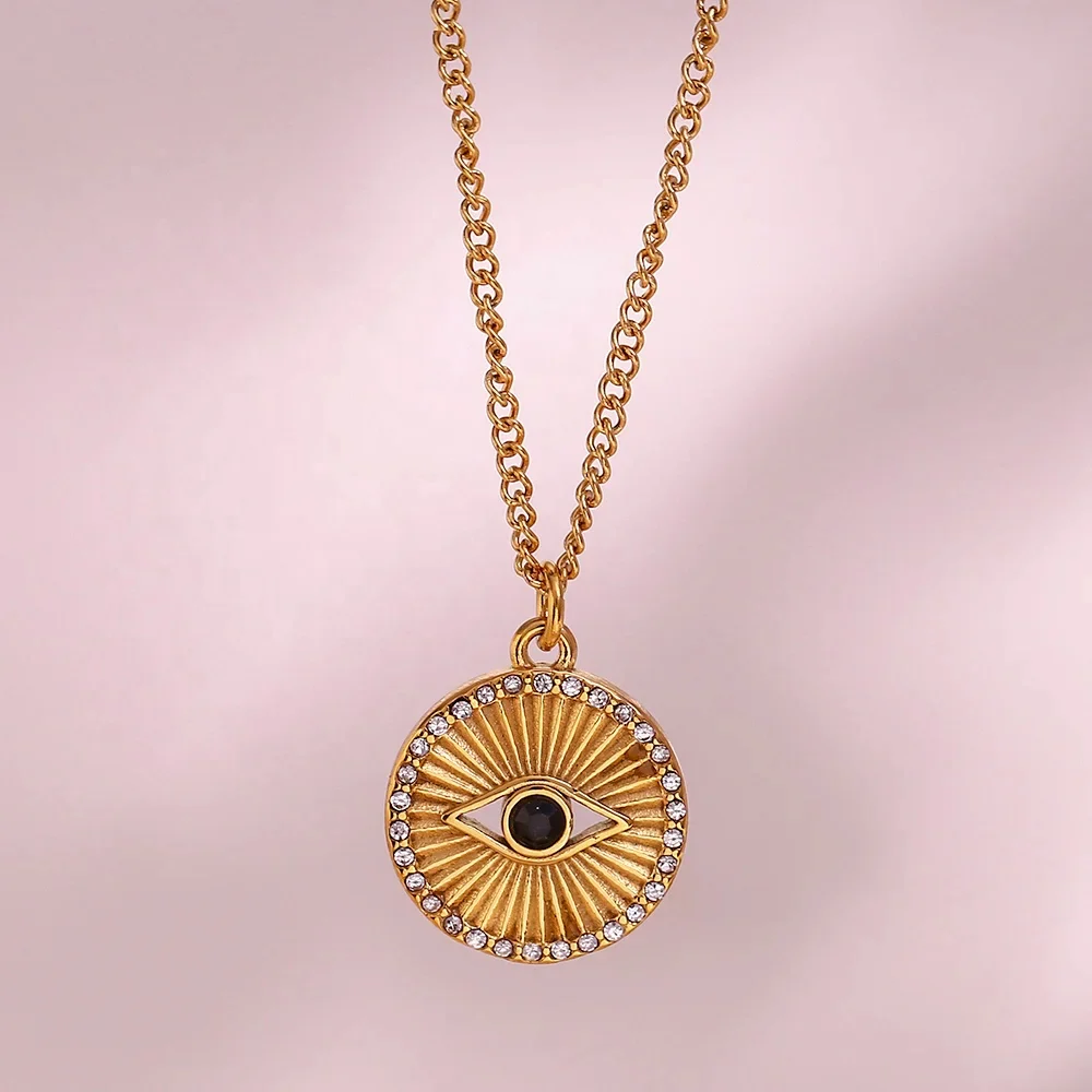 Golden Gaze: Evil Eye Gold Necklace - Image 5