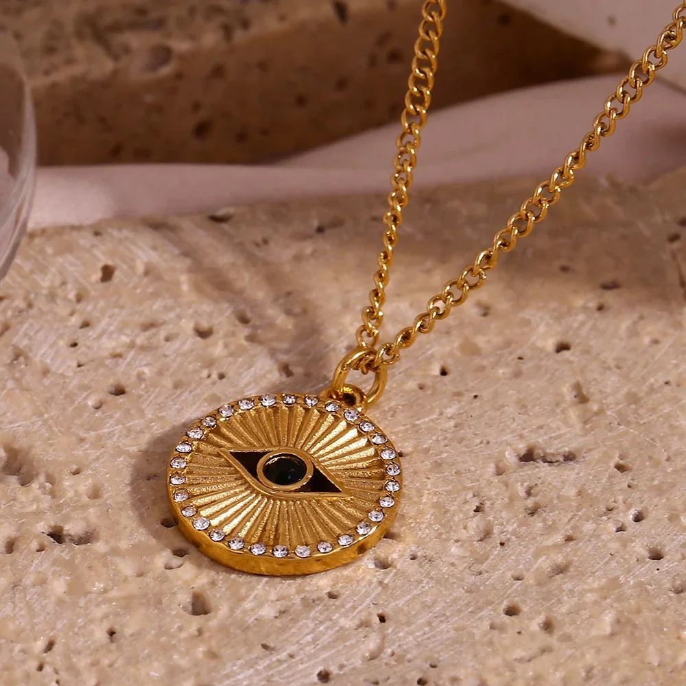 Golden Gaze: Evil Eye Gold Necklace - Image 6
