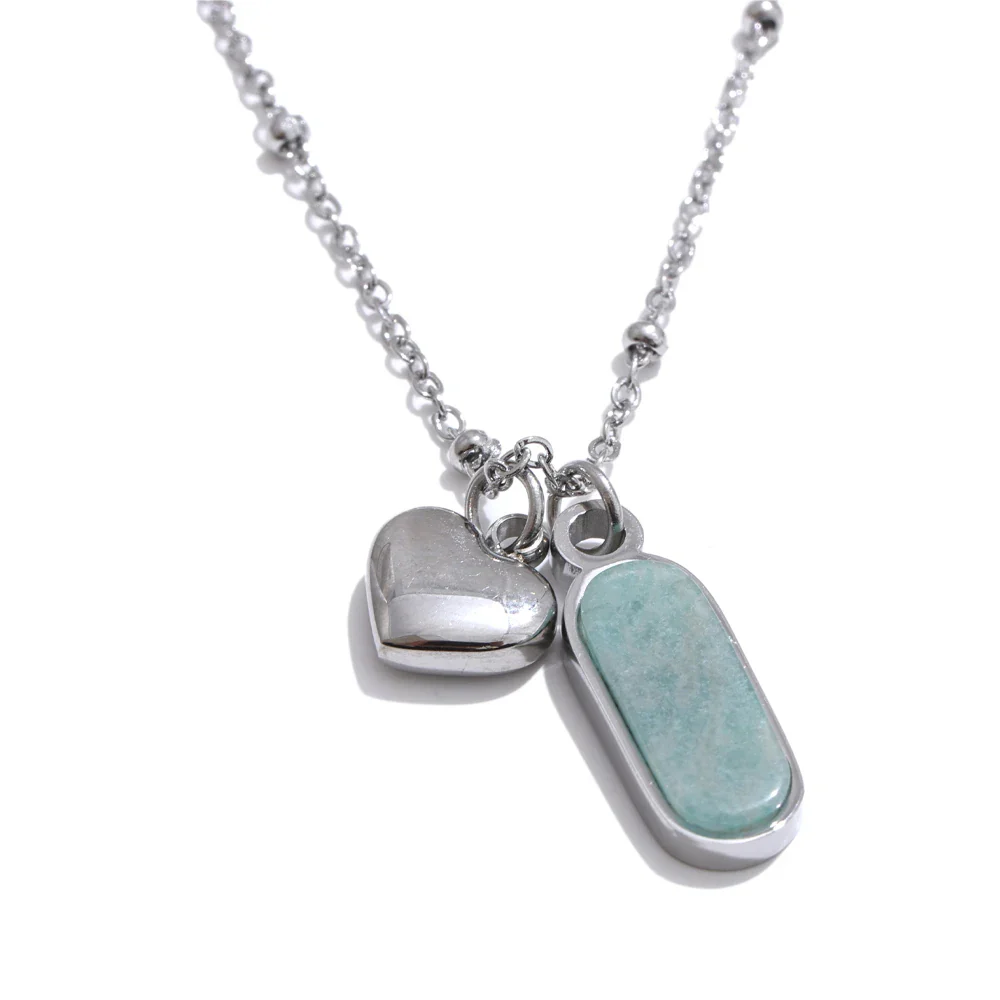 Heart & Stone - Dainty Amazonite Necklace - Image 4