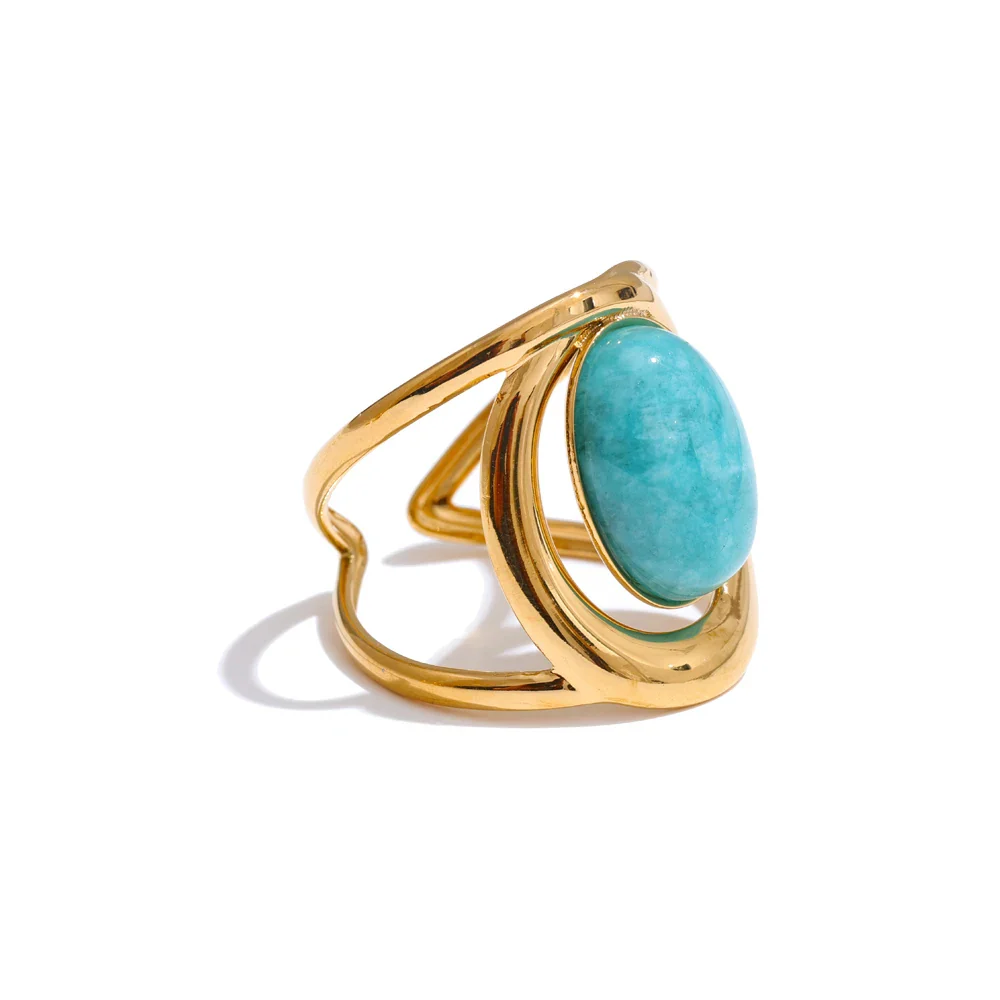 Horizon - Amazonite / Mother of Pearl Ring - Image 3