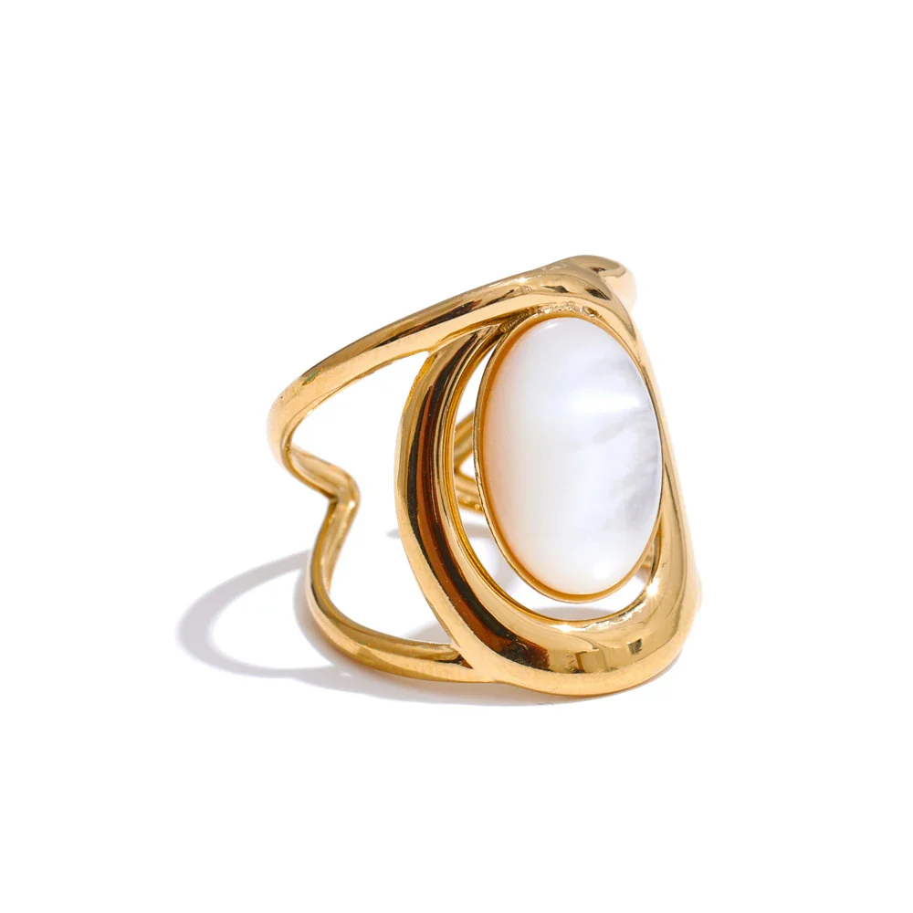 Horizon - Amazonite / Mother of Pearl Ring - Image 4