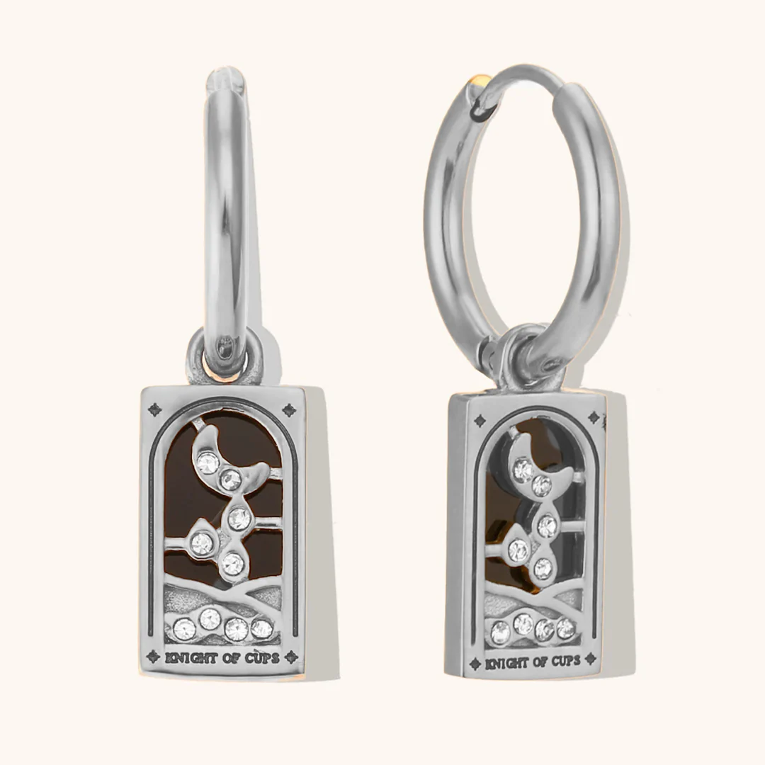 Knight of Cups - Tarot Card Hoop Earrings - Image 4