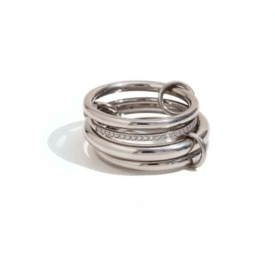 Loop the Loop Rings with Crystals Gold / Silver - Image 5