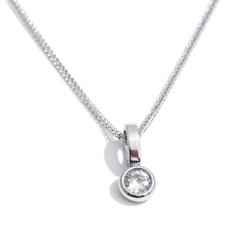 Lumière - Dainty Round Bezel Gold | Silver Necklace - Image 4