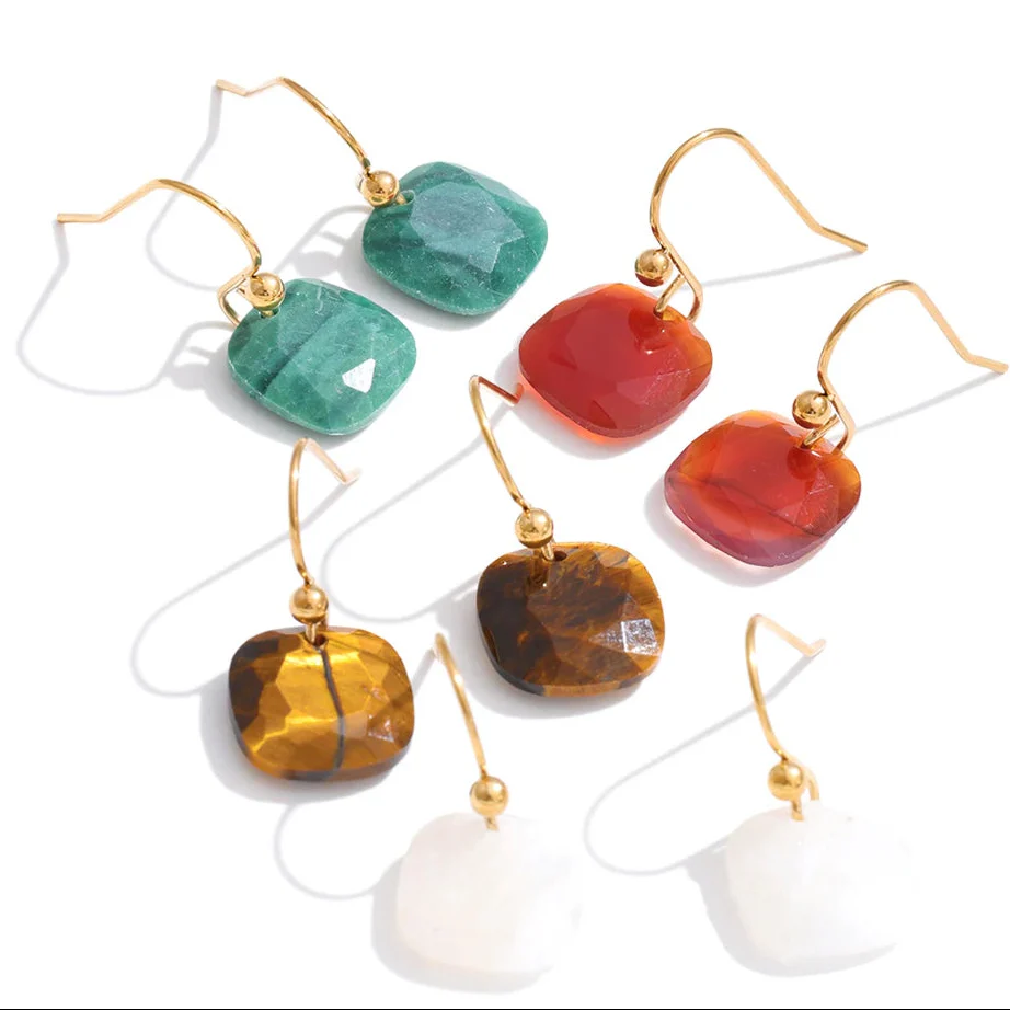 Mind Power - Faceted Red Agate Drop Earrings - Image 3