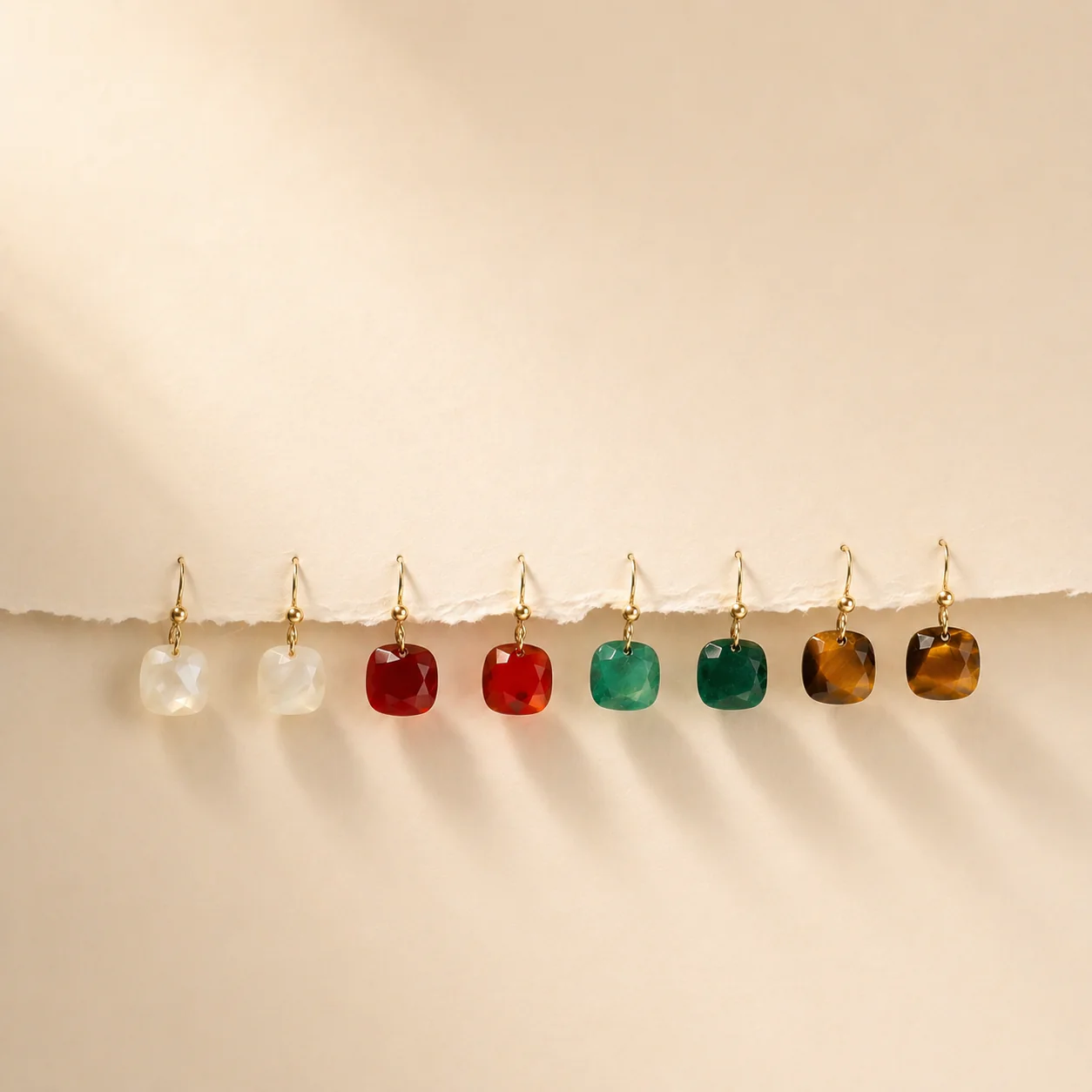Mind Power - Faceted Red Agate Drop Earrings - Image 5