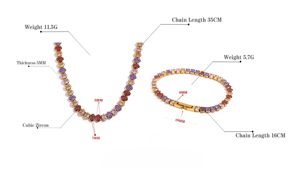 Nova Glow - Rainbow Crystal Tennis Bracelet - Image 4