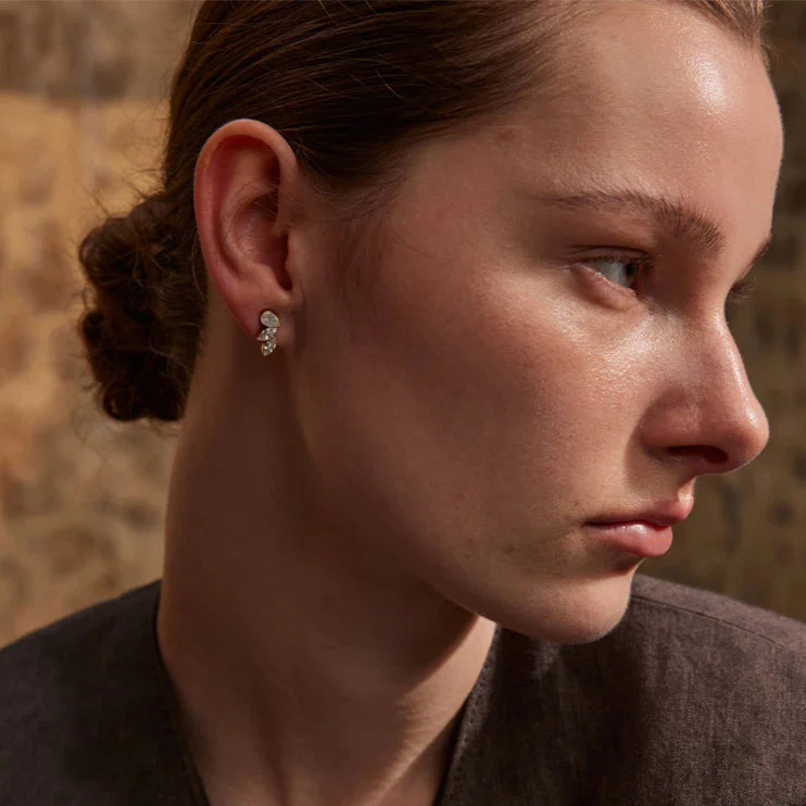 Nova Glow - Stud Wings Earrings with Crystals - Image 4