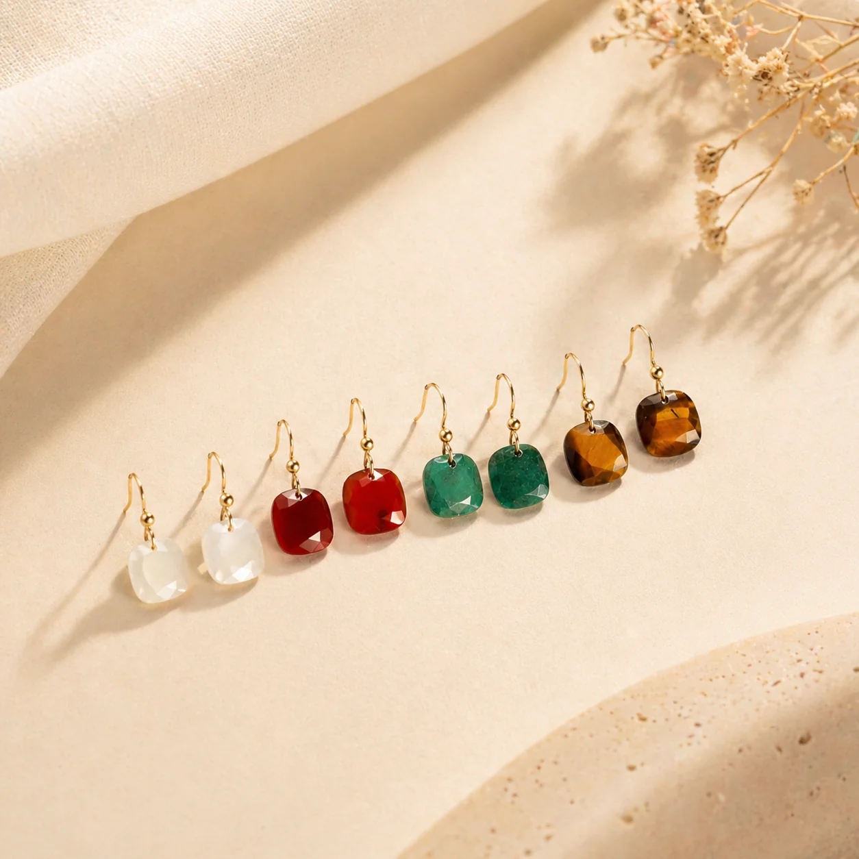 Ocean Treasures - Faceted Mother of Pearl Drop Earrings - Image 5