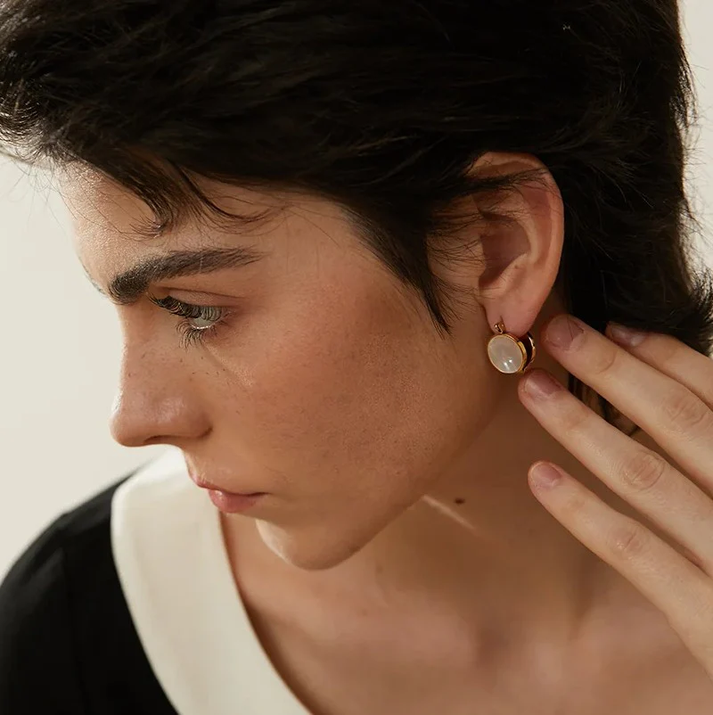 Ocean Treasures - Mother of Pearl Gold Earrings - Image 3