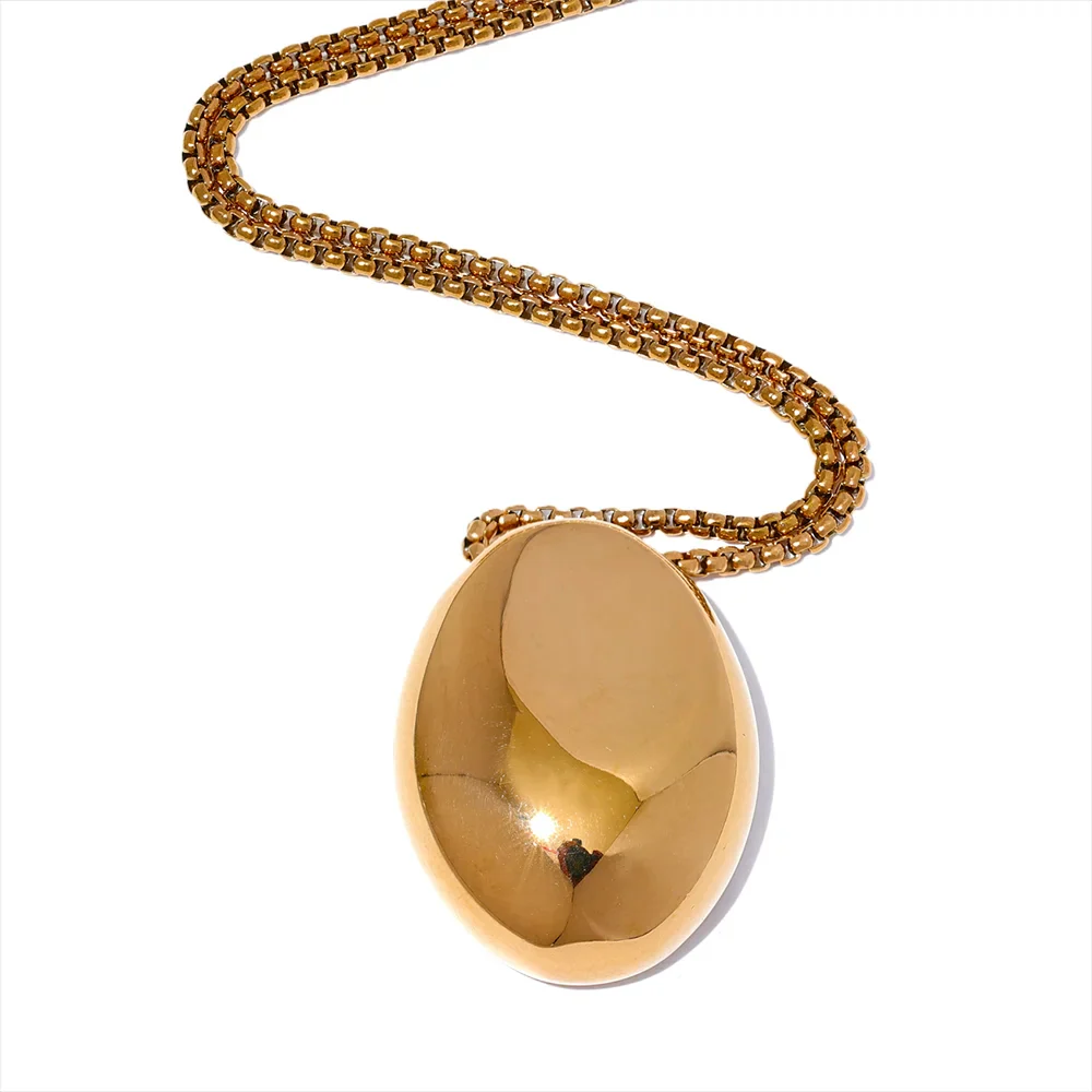 Reflection - Long Oval Necklace Gold / Silver - Image 3