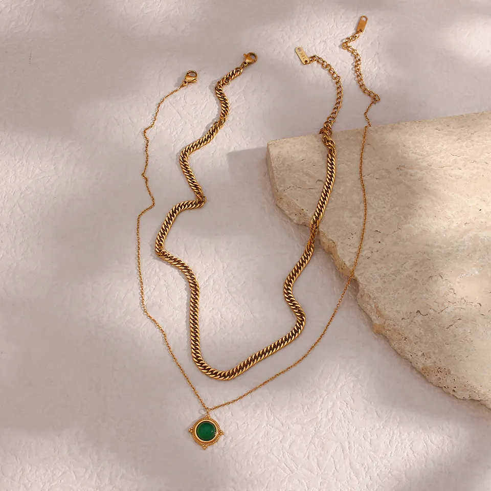 Succeed in All - Aventurine 18k Necklaces Double Layer - Image 6