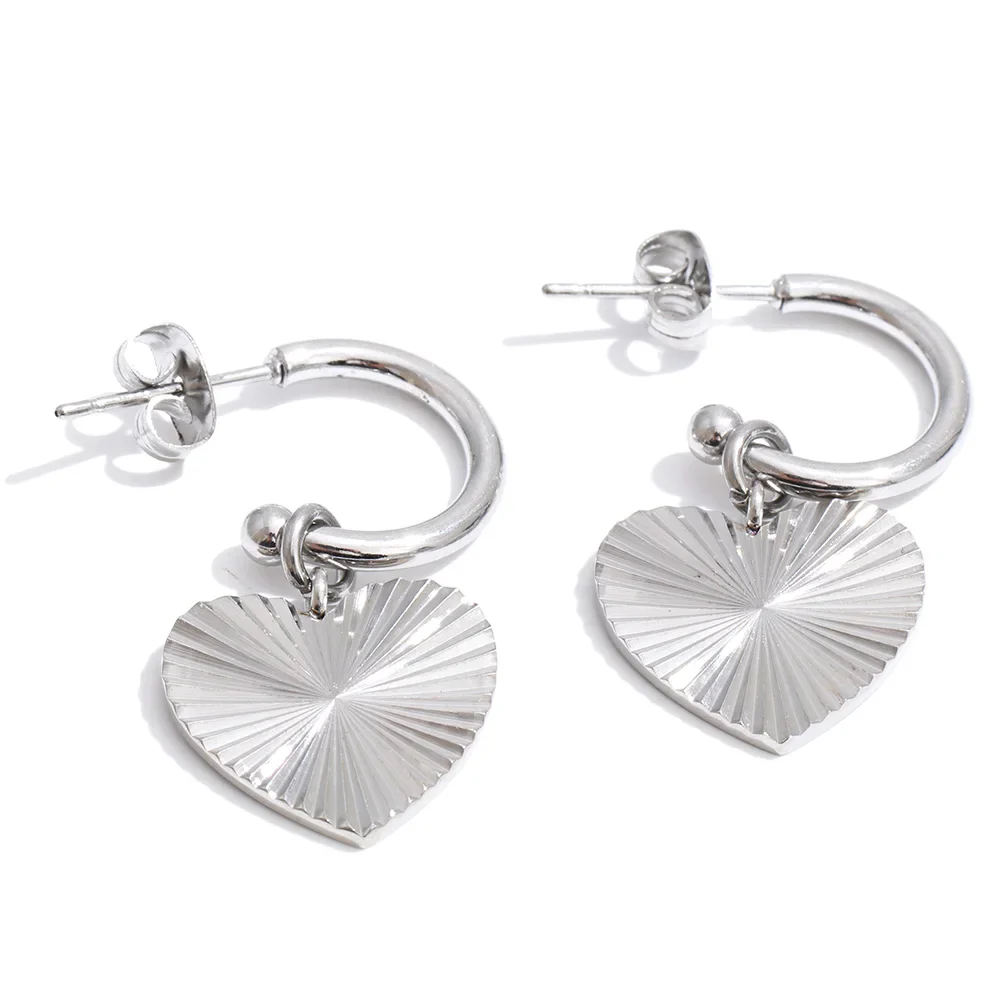 Sunburst Heart Hoop Earrings - Image 2