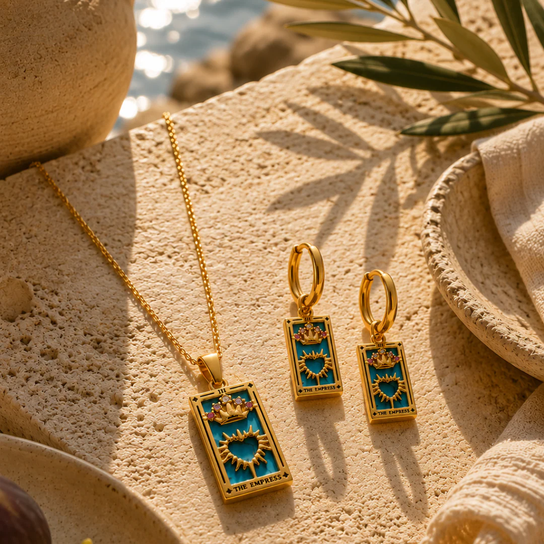The Empress - Tarot Card Hoop Earrings - Image 3