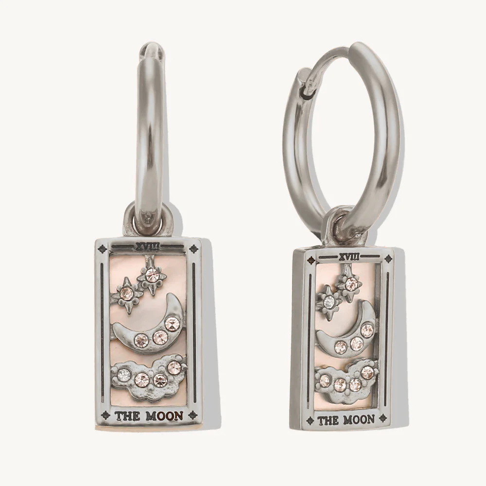 The Moon - Tarot Card Hoop Earrings - Image 4