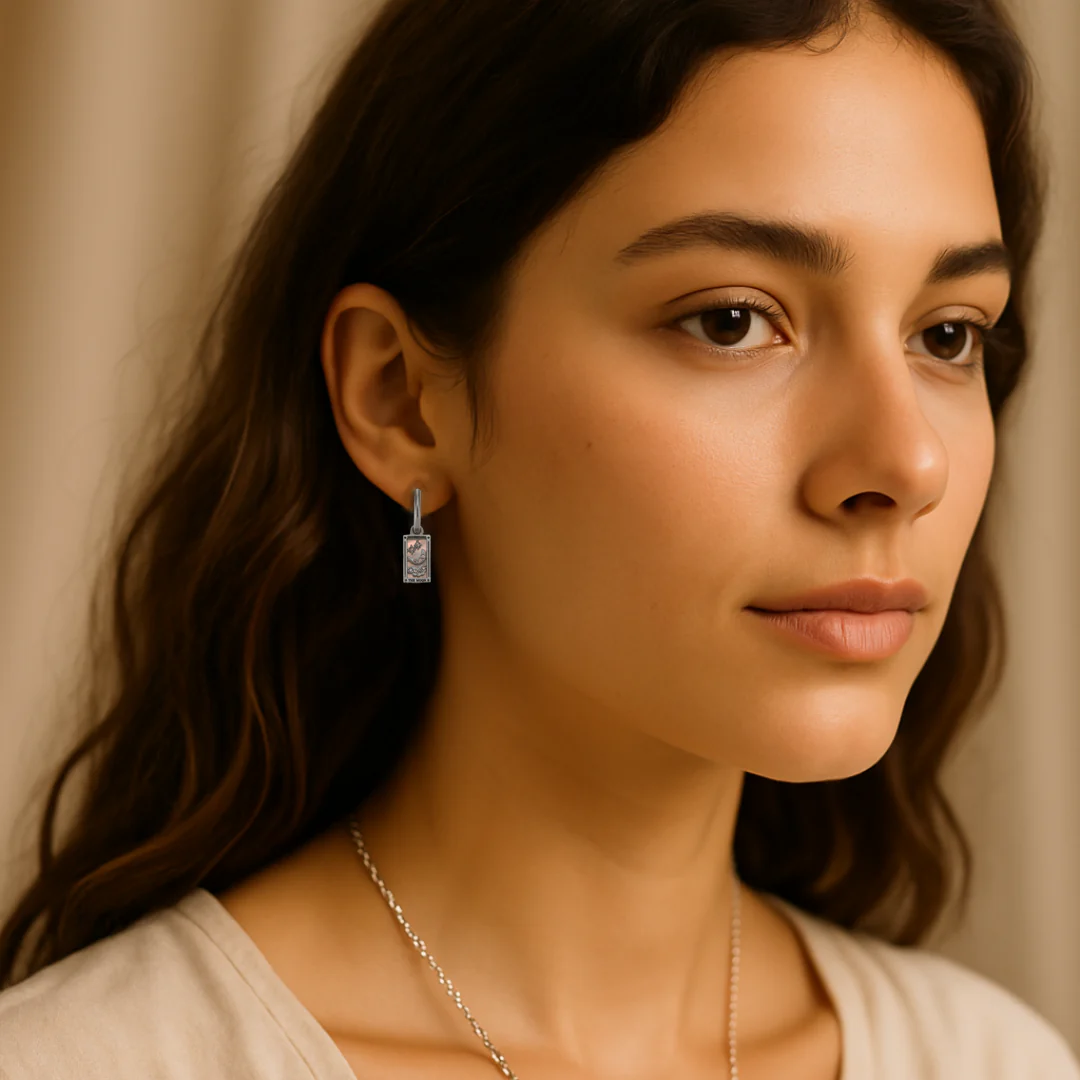 The Moon - Tarot Card Hoop Earrings - Image 6
