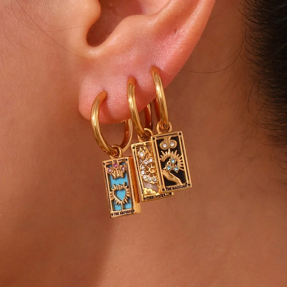 The Star - Tarot Card Hoop Earrings - Image 2