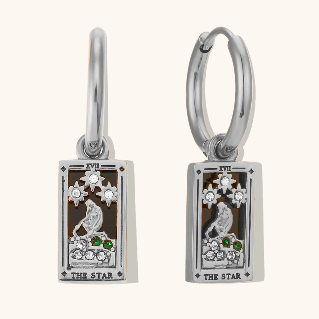 The Star - Tarot Card Hoop Earrings - Image 4