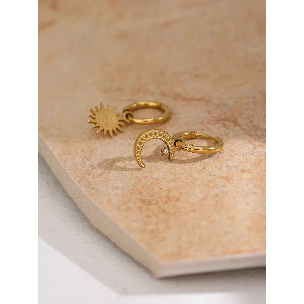 The Sun and Moon Hoop Earrings - Image 4