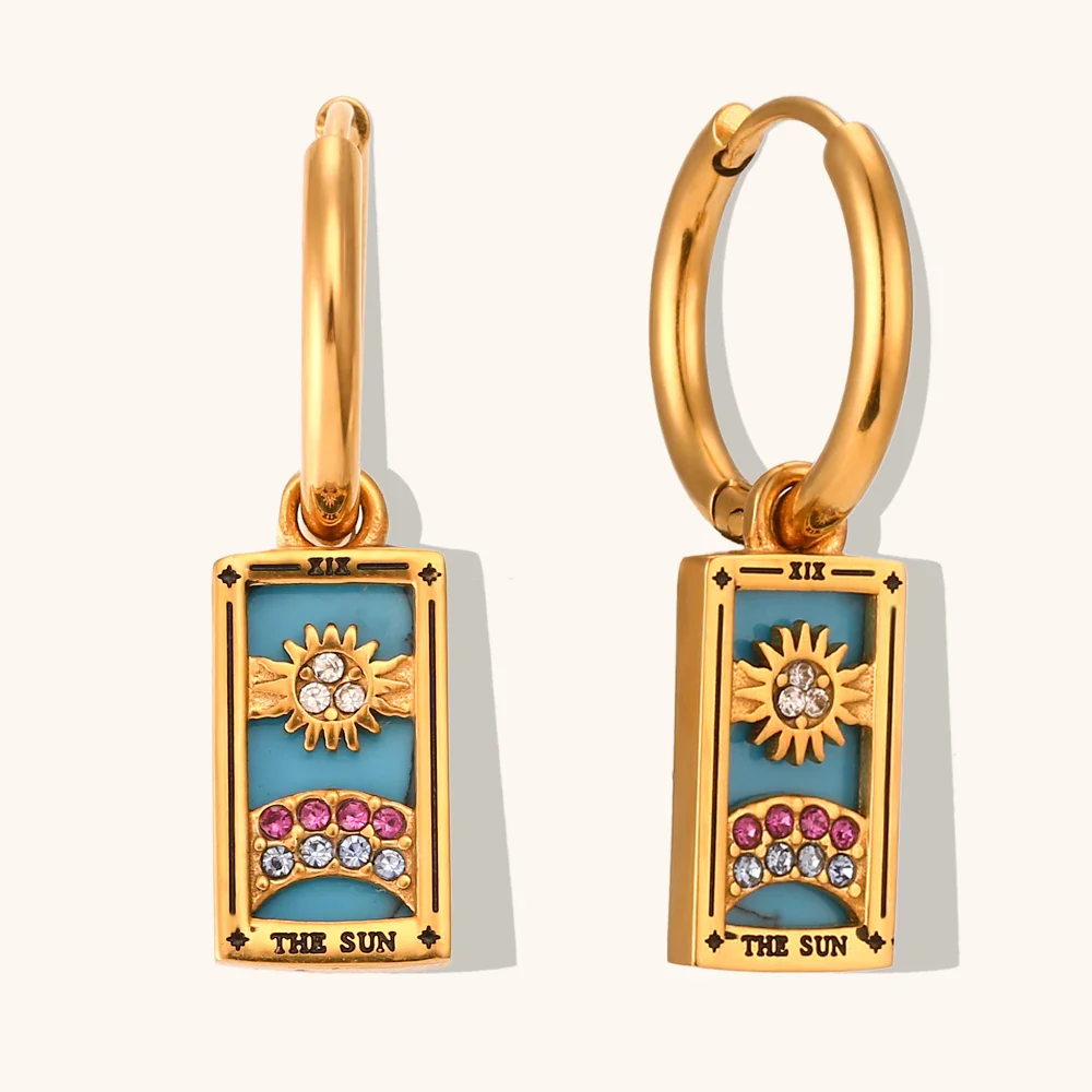 The Sun - Tarot Card Hoop Earrings