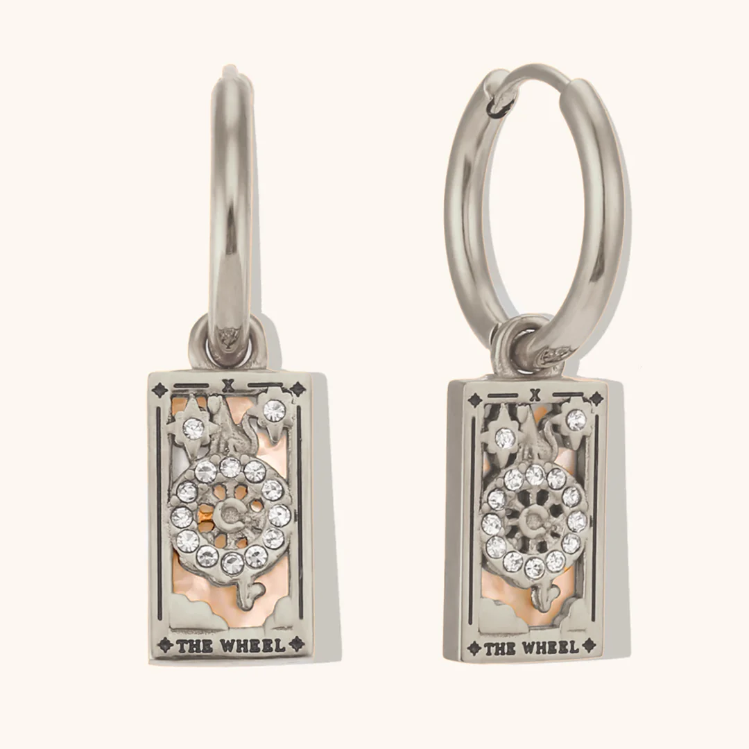 The Wheel - Tarot Card Hoop Earrings - Image 4