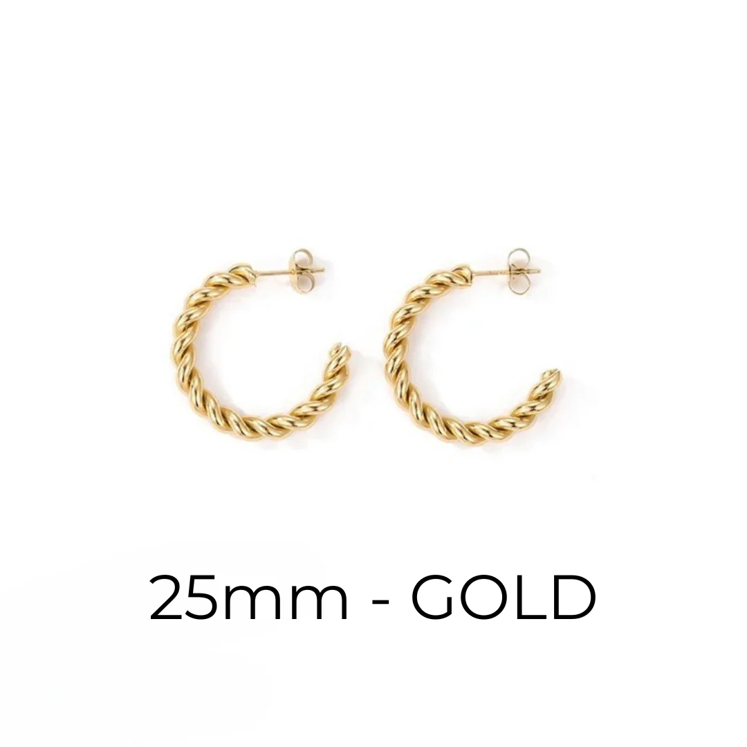 Twisted Hoop Earrings - Image 4